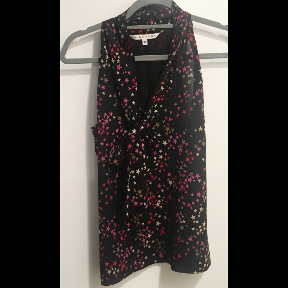 Trina Turk jazzy star print top, size 0 - Picture 7 of 8